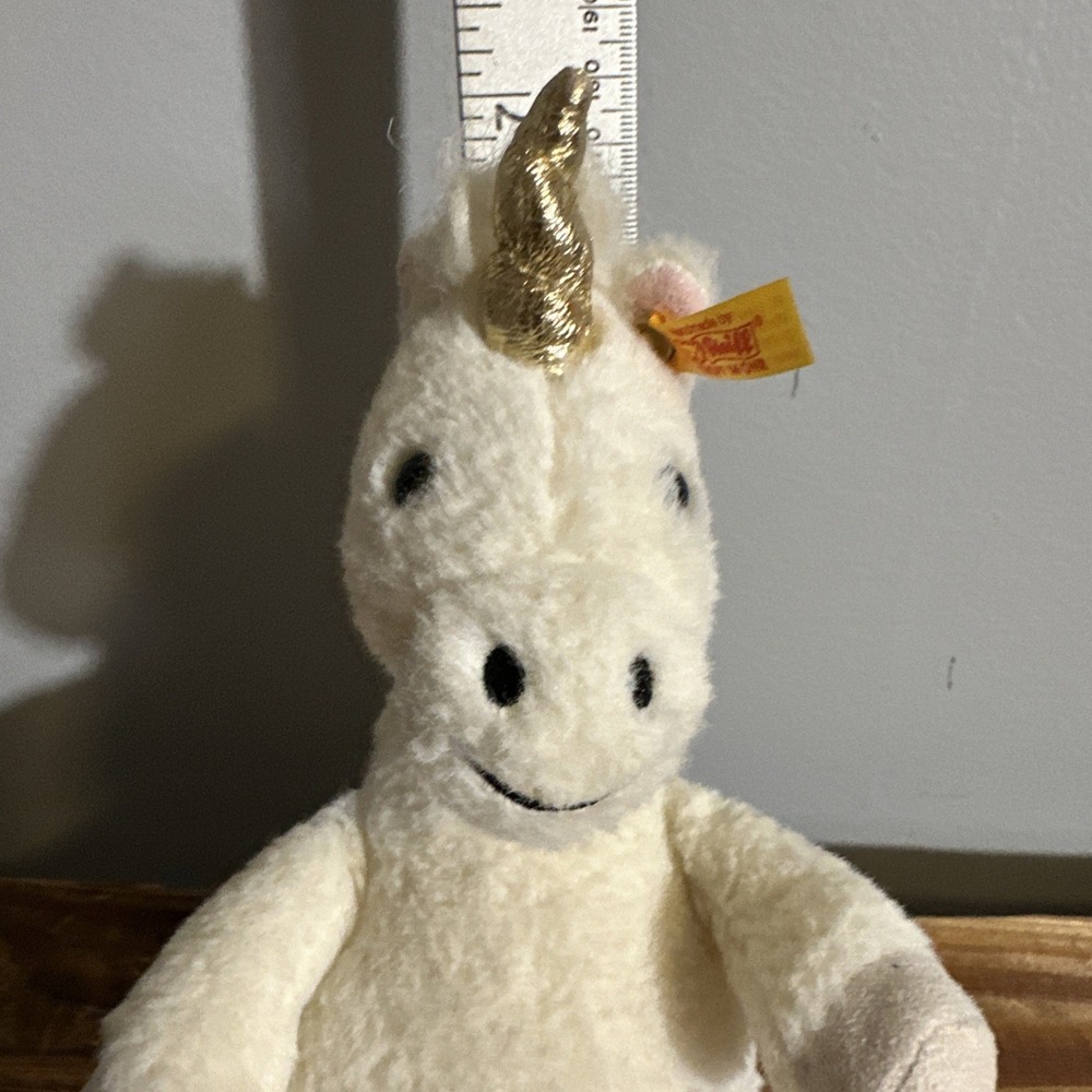 Steiff unicorn Horse White plush toy Unica Sitting Stuffed Animal Pony #067655‎ - Picture 2 of 10